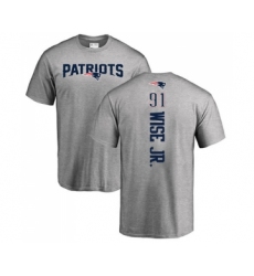 Football New England Patriots #91 Deatrich Wise Jr Ash Backer T-Shirt