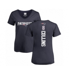 Football Women's New England Patriots #8 Jamie Collins Navy Blue Backer T-Shirt