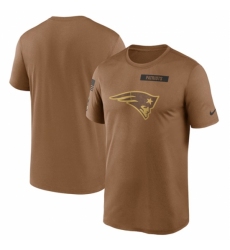 Men's New England Patriots 2023 Brown Salute To Service Legend Performance T Shirt