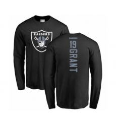 Football Oakland Raiders #19 Ryan Grant Black Backer Long Sleeve T-Shirt