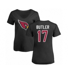 Football Women's Arizona Cardinals #17 Hakeem Butler Black Name & Number Logo T-Shirt