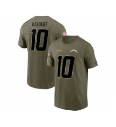 Men's Los Angeles Chargers #10 Justin Herbert 2022 Olive Salute to Service T-Shirt