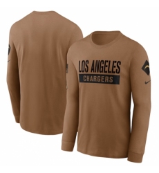 Men's Los Angeles Chargers 2023 Brown Salute To Service Long Sleeve T Shirt