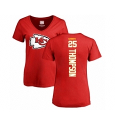 Football Women's Kansas City Chiefs #25 Darwin Thompson Red Backer T-Shirt