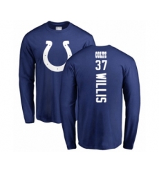 Football Indianapolis Colts #37 Khari Willis Royal Blue Backer Long Sleeve T-Shirt