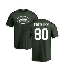 Football New York Jets #80 Jamison Crowder Green Name & Number Logo T-Shirt