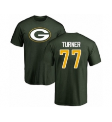 Football Green Bay Packers #77 Billy Turner Green Name & Number Logo T-Shirt