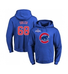 Cubs #68 Jorge Soler Blue 2016 World Series Champions Primary Logo Pullover MLB Hoodie