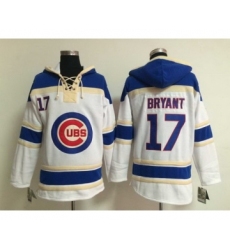 Men's Chicago Cubs #17 Kris Bryant White Hoody