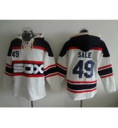 Men's Chicago White Sox #49 Chris Sale White Pullover Hoodie