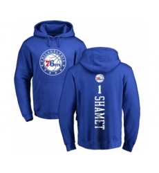 NBA Nike Philadelphia 76ers #1 Landry Shamet Royal Blue Backer Pullover Hoodie