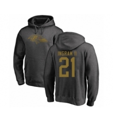 Football Baltimore Ravens #21 Mark Ingram II Ash One Color Pullover Hoodie