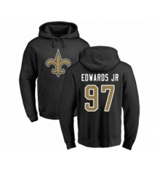 Football New Orleans Saints #97 Mario Edwards Jr Black Name & Number Logo Pullover Hoodie