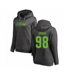 Football Women's Seattle Seahawks #98 Ezekiel Ansah Ash One Color Pullover Hoodie