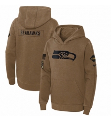 Youth Seattle Seahawks Nike Brown 2023 Salute to Service Club Fleece Pullover Hoodie