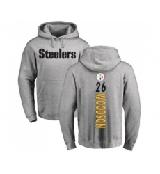 Football Pittsburgh Steelers #26 Rod Woodson Ash Backer Pullover Hoodie