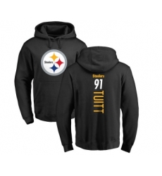 Football Pittsburgh Steelers #91 Stephon Tuitt Black Backer Pullover Hoodie