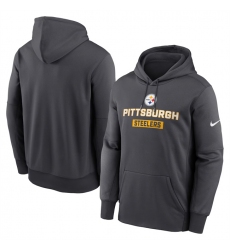 Men's Pittsburgh Steelers Anthracite Toss Sweep Performance Pullover Hoodie