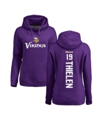 Football Women's Minnesota Vikings #19 Adam Thielen Purple Backer Pullover Hoodie