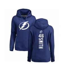 Hockey Women's Tampa Bay Lightning #46 Gemel Smith Royal Blue Backer Pullover Hoodie