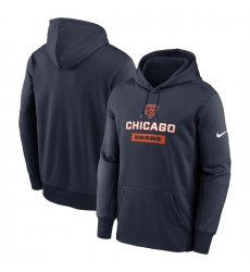 Men's Chicago Bears Navy Toss Sweep Performance Pullover Hoodie