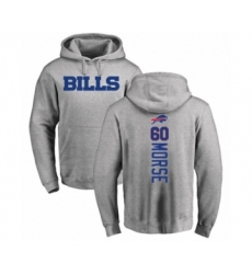 Football Buffalo Bills #60 Mitch Morse Ash Backer Pullover Hoodie