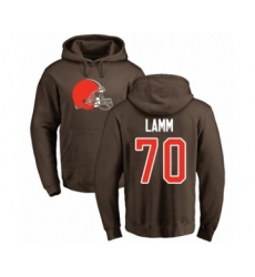 Football Cleveland Browns #70 Kendall Lamm Brown Name & Number Logo Pullover Hoodie