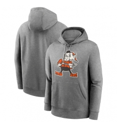 Men's Cleveland Browns Heather Gray Primary Logo Long Sleeve Hoodie
