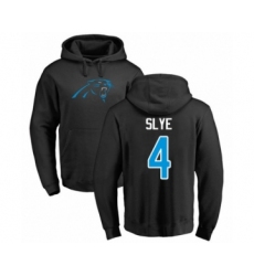 Football Carolina Panthers #4 Joey Slye Black Name & Number Logo Pullover Hoodie
