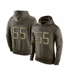 Football New England Patriots #55 John Simon Green Salute To Service Men's Pullover Hoodie