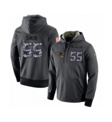 Football New England Patriots #55 John Simon Stitched Black Anthracite Salute to Service Player Performance Hoodie