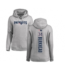 Football Women's New England Patriots #34 Rex Burkhead Navy Blue Backer Pullover Hoodie