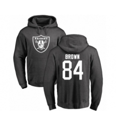Football Oakland Raiders #84 Antonio Brown Ash One Color Pullover Hoodie
