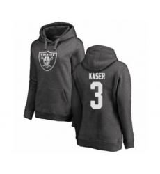 Football Women's Oakland Raiders #3 Drew Kaser Ash One Color Pullover Hoodie