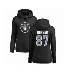 Football Women's Oakland Raiders #87 Foster Moreau Black Name & Number Logo Pullover Hoodie