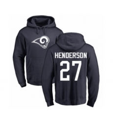 Football Los Angeles Rams #27 Darrell Henderson Navy Blue Name & Number Logo Pullover Hoodie
