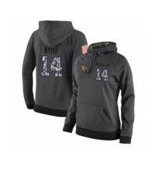 Football Women's Arizona Cardinals #14 Damiere Byrd Stitched Black Anthracite Salute to Service Player Performance Hoodie