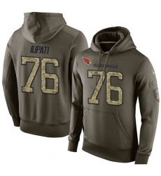 NFL Nike Arizona Cardinals #76 Mike Iupati Green Salute To Service Men Pullover Hoodie
