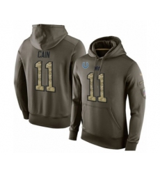 Football Indianapolis Colts #11 Deon Cain Green Salute To Service Men's Pullover Hoodie