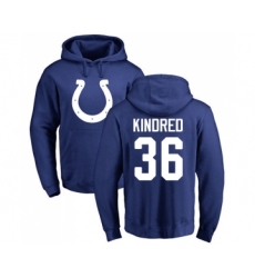 Football Indianapolis Colts #36 Derrick Kindred Royal Blue Name & Number Logo Pullover Hoodie