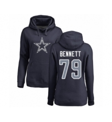 Football Women's Dallas Cowboys #79 Michael Bennett Navy Blue Name & Number Logo Pullover Hoodie