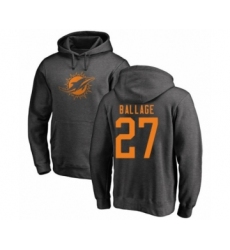 Football Miami Dolphins #27 Kalen Ballage Ash One Color Pullover Hoodie