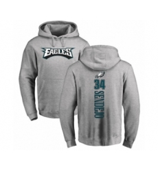 Philadelphia Eagles #34 Andrew Sendejo Ash Backer Pullover Hoodie