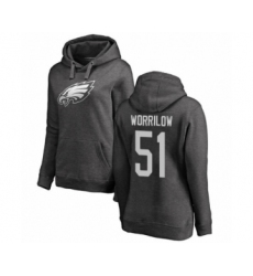 Women's Philadelphia Eagles #51 Paul Worrilow Ash One Color Pullover Hoodie