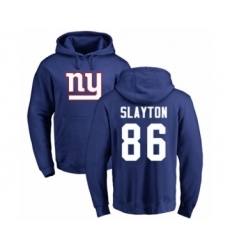 Football New York Giants #86 Darius Slayton Royal Blue Name & Number Logo Pullover Hoodie