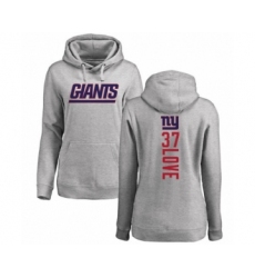 Football Women's New York Giants #37 Julian Love Ash Backer Pullover Hoodie