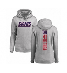 Football Women's New York Giants #41 Antoine Bethea Ash Backer Pullover Hoodie