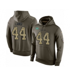 Football Men's New York Jets #44 Harvey Langi Green Salute To Service Pullover Hoodie