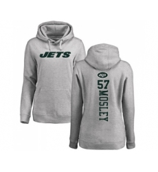 Football Women's New York Jets #57 C.J. Mosley Ash Backer Pullover Hoodie