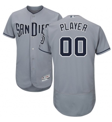Men's San Diego Padres Majestic Gray Road Flex Base Authentic Collection Custom Jersey